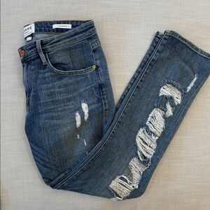 Frame Denim Ripped Dark Blue Skinny Jeans